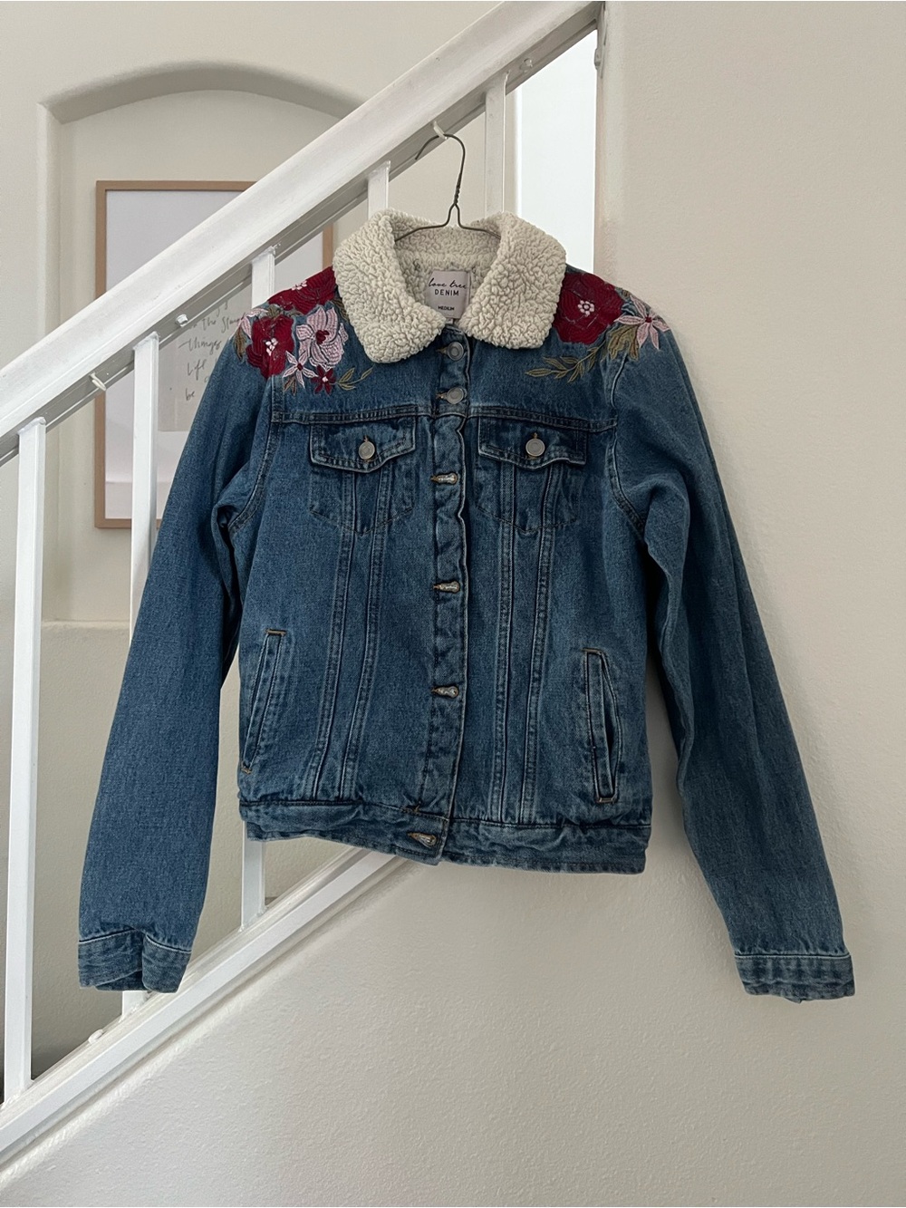 Love Tree Denim Sherpa-Lined jean jacket